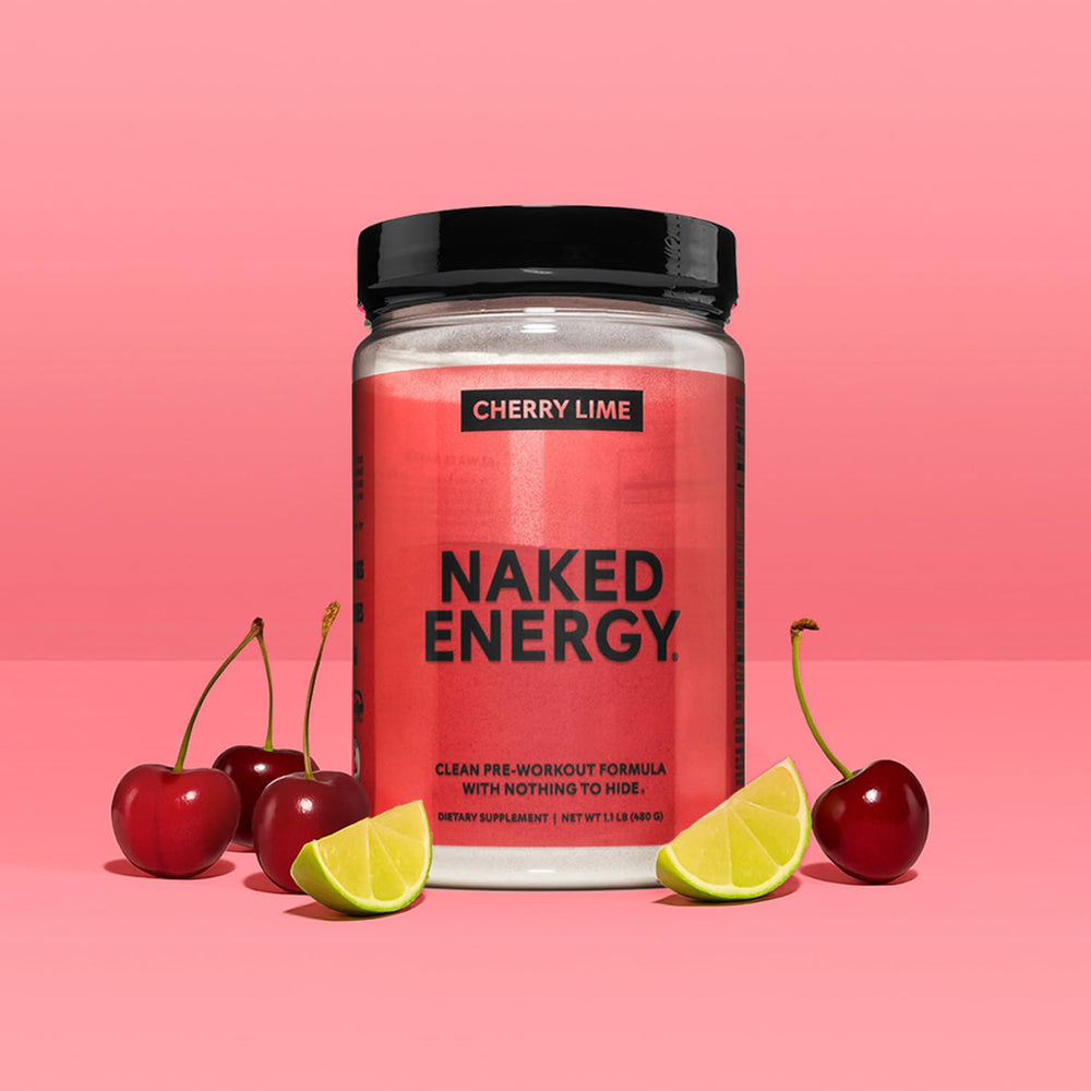 NAKED Cherry Lime Energy shake idea shows post-workout option.
