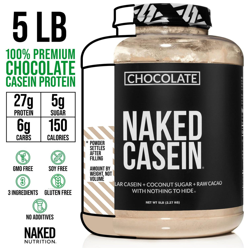 NAKED Chocolate Casein shake in glass showcasing smooth mixability