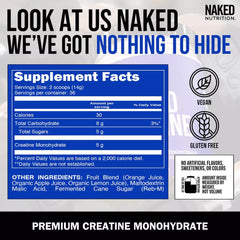 NAKED creatine with rapid absorption supports steady energy during workouts.
