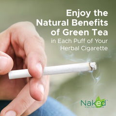 NAKED Green Tea Cigarettes COOL pack close-up, labeling and design