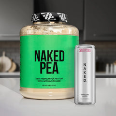 NAKED Pea packaging overview illustrating 5 lb size