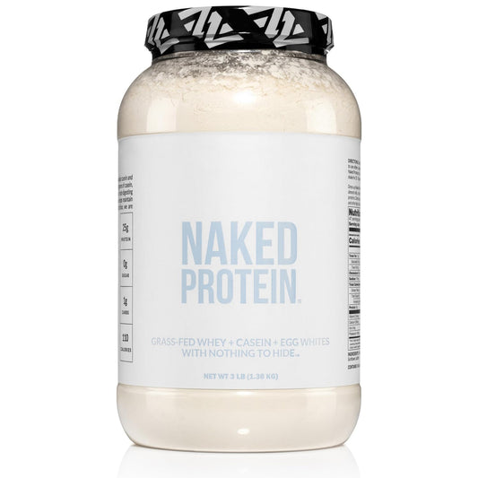 NAKED Protein Powder Blend front packaging with four clean ingredients for a versatile protein base.