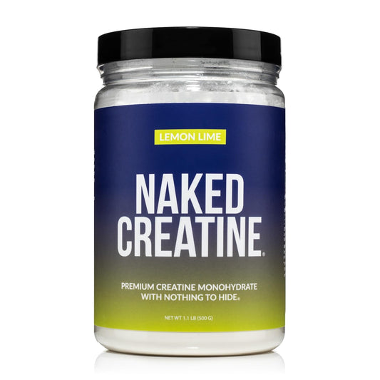 NAKED pure micronized creatine lemon lime powder for easy mixing