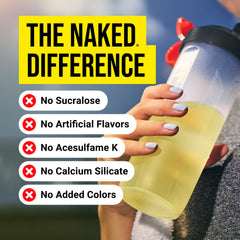 Close-up of Naked Creatine Lemon Lime stick pack showing real ingredients