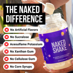 NAKED Shake Blueberry Muffin Powder shaker set for quick on-the-go shakes