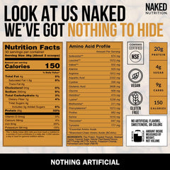 NSF certified label visible on NAKED Shake packaging