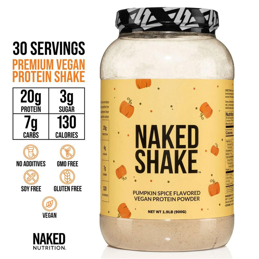 NAKED Shake USA/Canada pea protein source highlights plant-based protein.