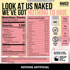 NAKED Shake USA and Canada pea protein source shown on label.