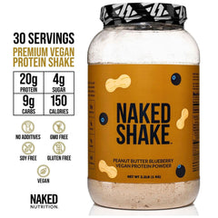 NAKED Shake yellow split peas usa canada origin, highlighting the plant protein source.