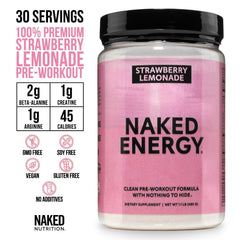 NAKED Strawberry Lemonade Energy label closeup demonstrates NSF certified purity.