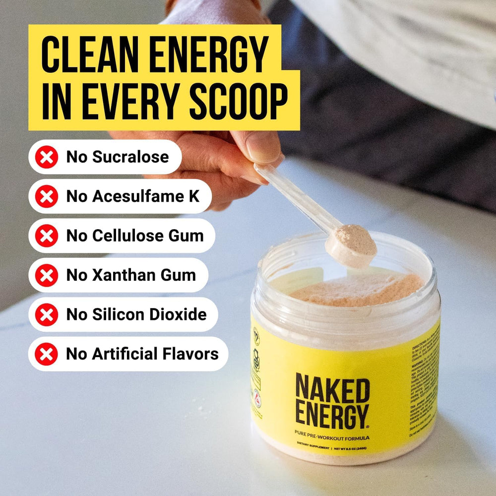 NAKED Strawberry Lemonade Energy mixing glass captures quick shake readiness.
