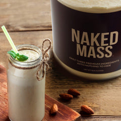 NAKED Vanilla Mass packaging label emphasizes gluten-free and GMO-free