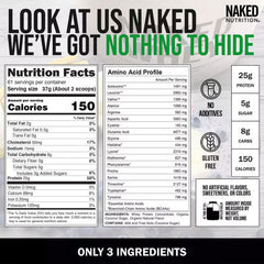 NAKED Vanilla Whey serving scoop suggests convenient daily protein portions.