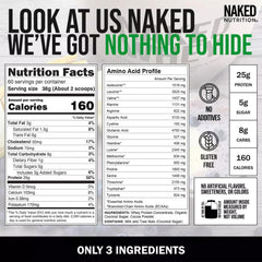 Naked Whey Chocolate bag on a kitchen counter with a scoop.