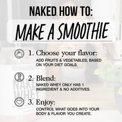 Ingredients list of Naked Whey Chocolate emphasizing clean ingredients.