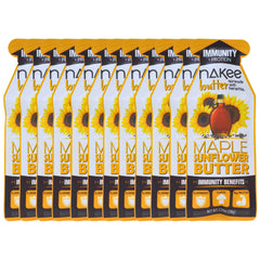 Nakee Butter Immunity holiday maple sunflower pouch ready for on-the-go winter snacking.