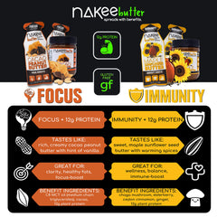 Nakee Butter Immunity pouch displaying immune-support ingredients.