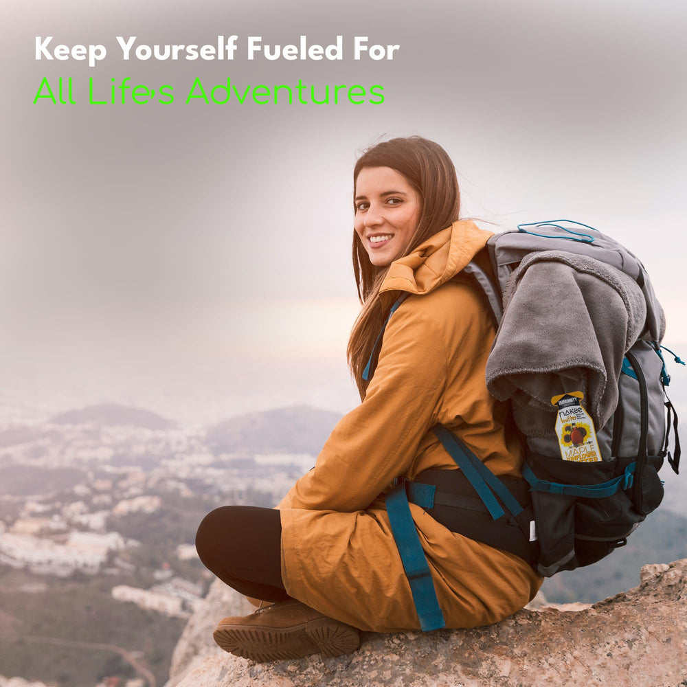 Travel-friendly packaging shown during winter trip.