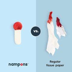 Applying Nampons Nosebleed Stoppers during a nosebleed
