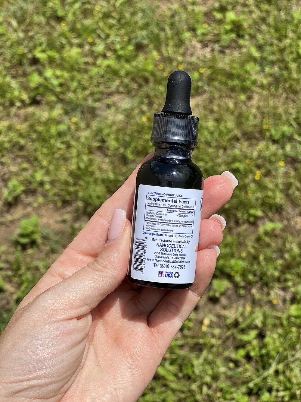 Nanoceutical Solutions Nano Turmeric Curcumin 30 ml compact bottle on the go