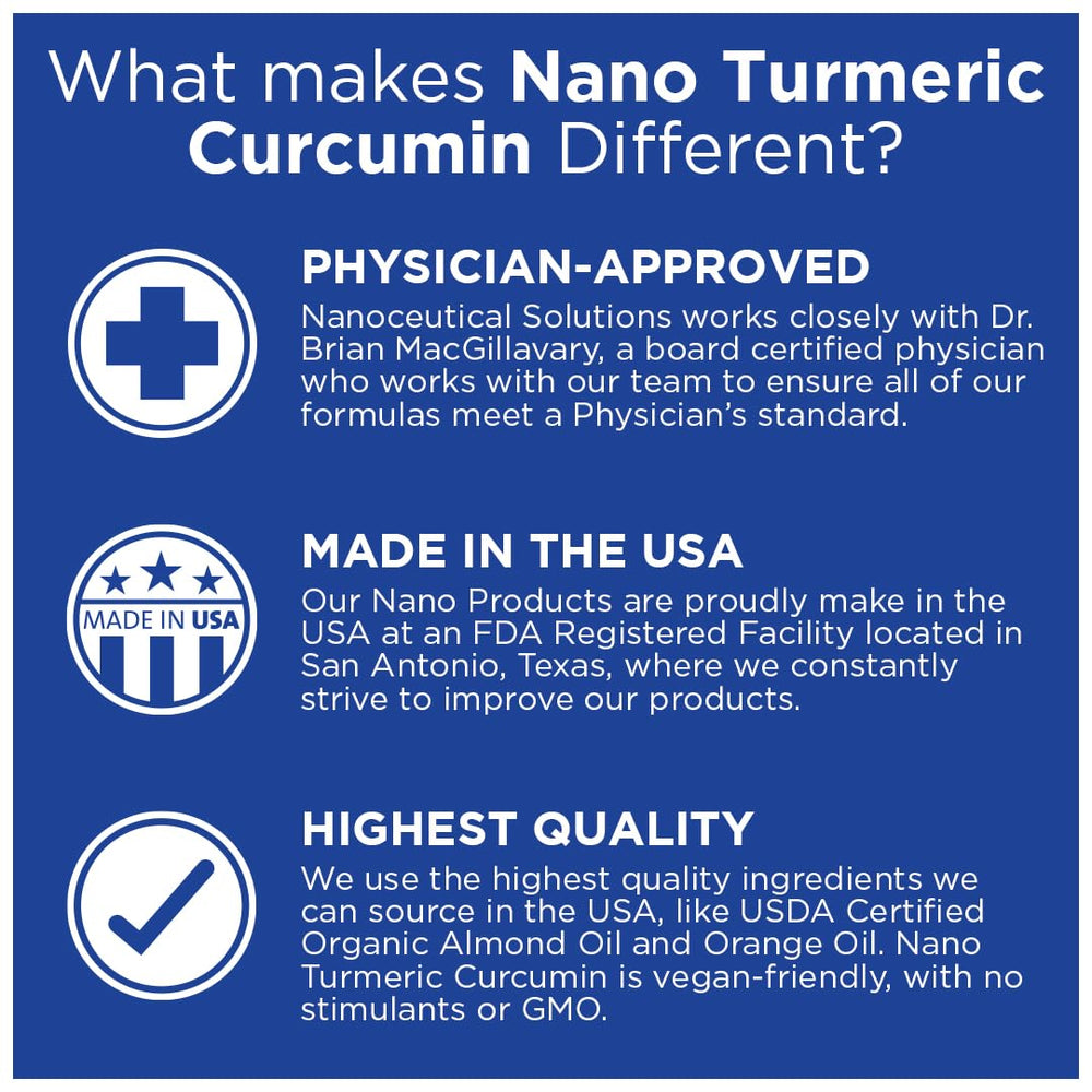Nanoceutical Solutions Nano Turmeric Curcumin blends organic almond oil for flavor and quality