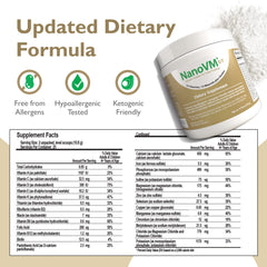 NanoVM t/f sealed jar showing clean allergen-free vitamin blend