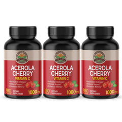 NANOWELL Acerola Cherry Vitamin C 1000mg bottle front, supporting daily immune health.
