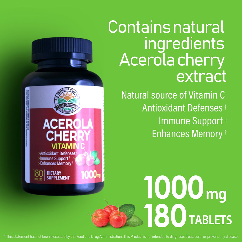 NANOWELL Acerola Cherry Vitamin C 1000mg bottle on desk ready for daily routine.