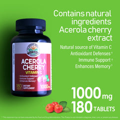 NANOWELL Acerola Cherry Vitamin C 1000mg bottle on desk ready for daily routine.