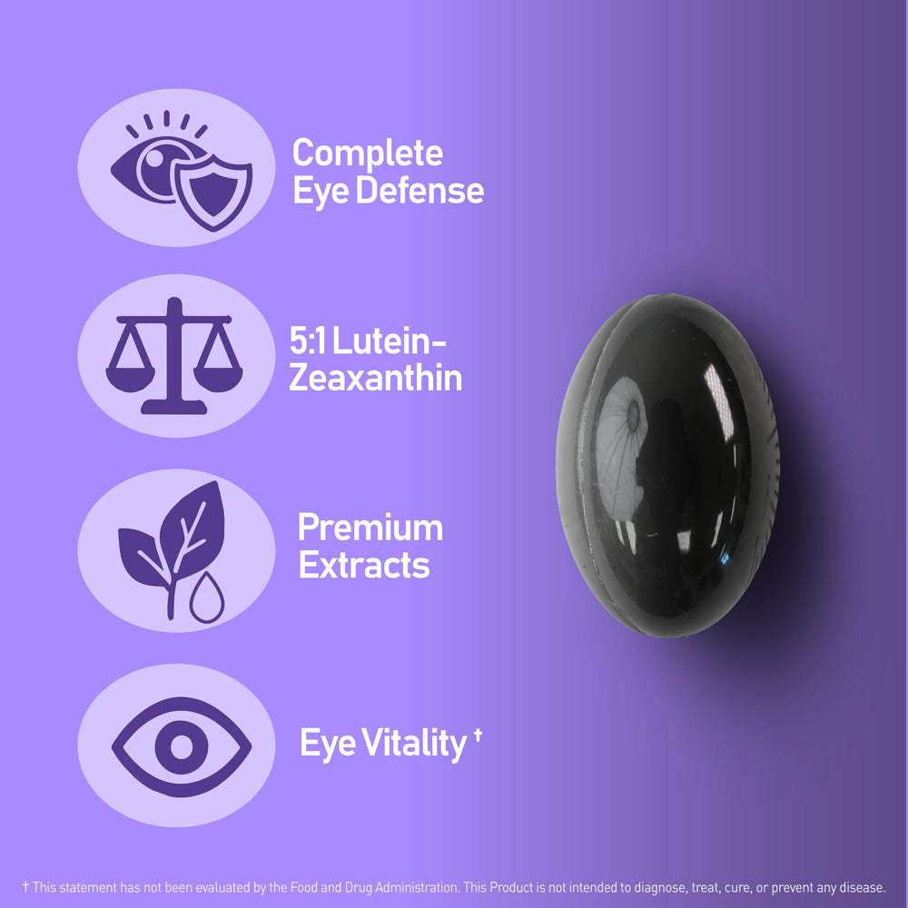 Nanowell EyeCare Anthocyanins packaging label communicates essential eye nutrients