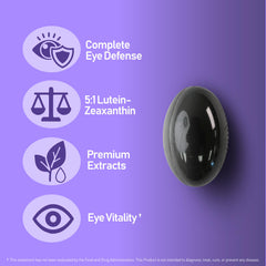 Nanowell EyeCare Anthocyanins packaging label communicates essential eye nutrients