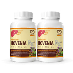 NANOWELL Hovenia-RX bottle showing a two-month liver support routine