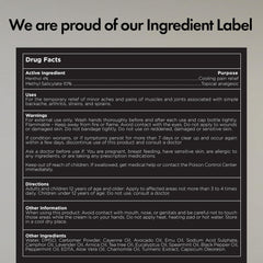 Nanoxtreme natural ingredients highlight Arnica Menthol Capsicum in formula.