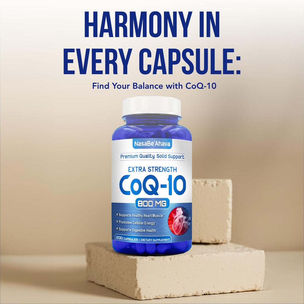 NasaBeahava CoQ10 800mg energy-sustaining visuals suggest daytime stamina support.