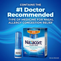 Nasacort Allergy 24 Hr label details show active ingredient and dosing.