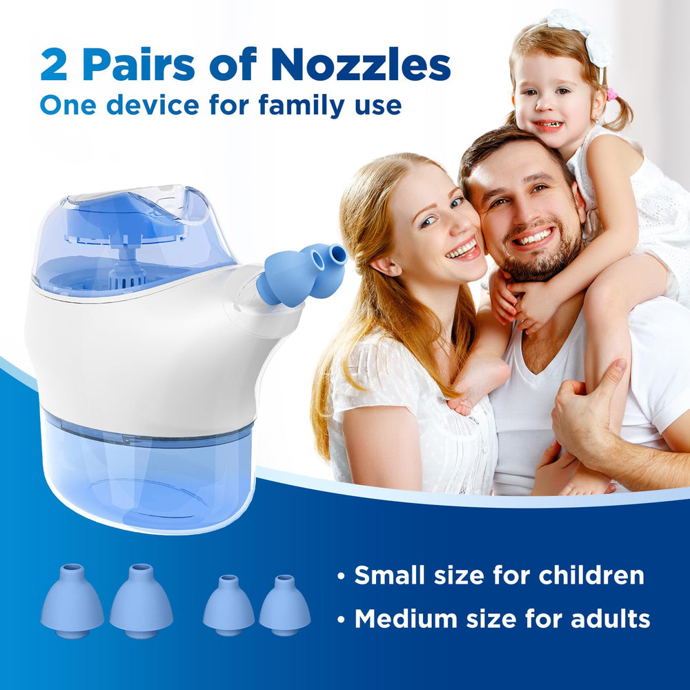Nascool measuring cup and temperature sticker ensure comfortable saline warming.