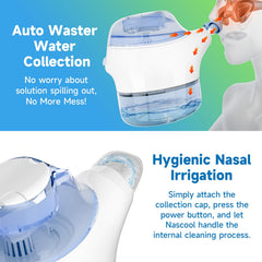 Nascool saline measuring cup aids precise solution preparation.
