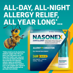 Nasonex nasal spray application demonstrates easy, precise dosing for relief.