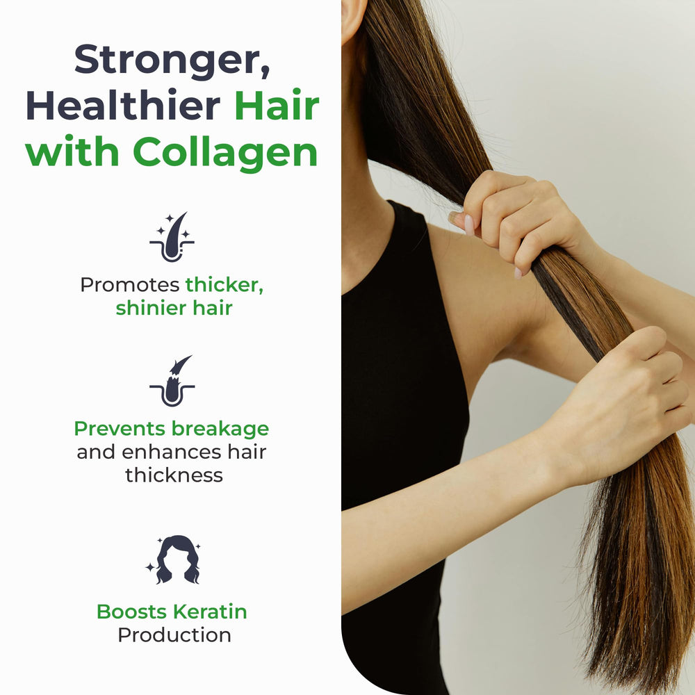 NATFUL Collagen Peptides Powder mixed into a glass with liquid for easy blending