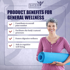 Nation Health MD Curcumin Extract bottle with water promotes daily wellness.