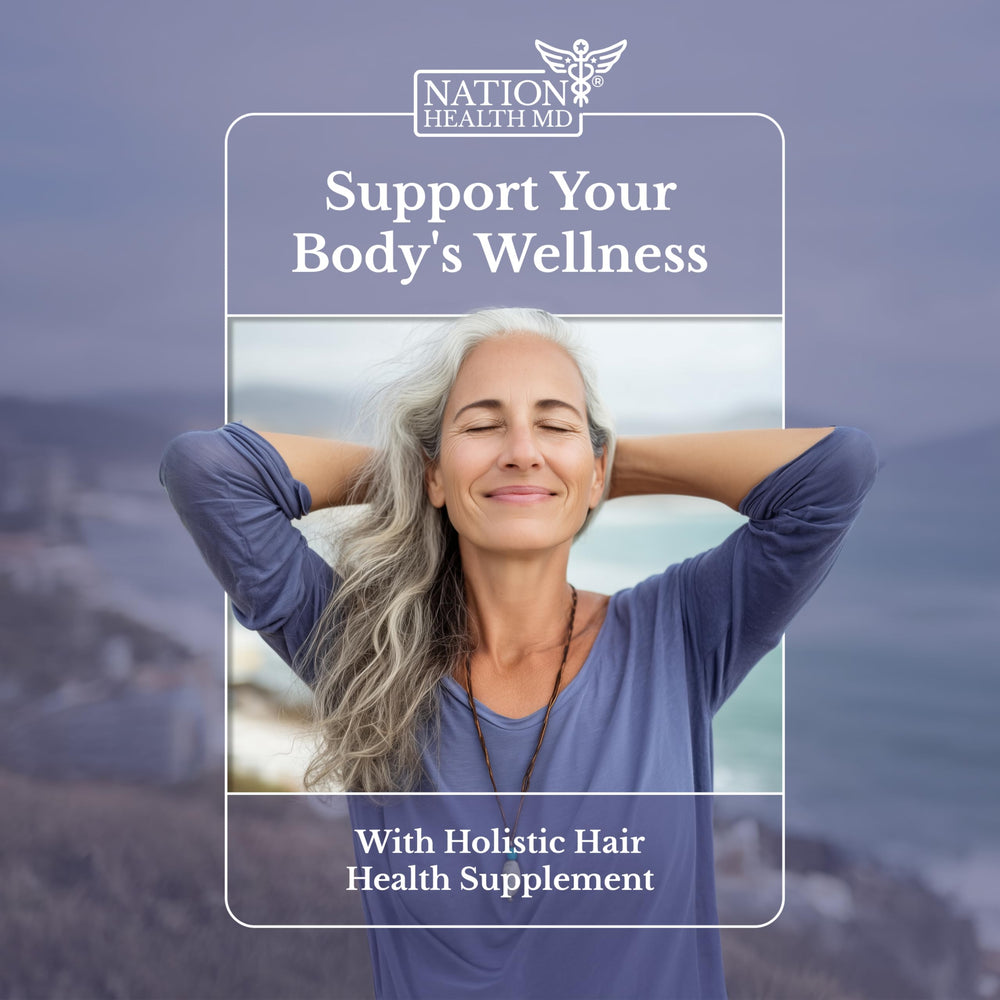 Nation Health MD Hair Switch scalp and hair close-up signals vitality.