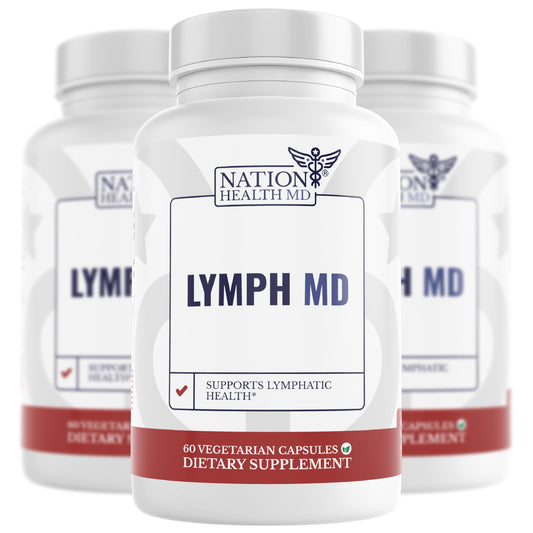 Nation Health MD Lymph MD bottle front view for daily botanical support.