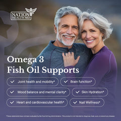 Nation Health MD Omega-3 MD bottle nutrition label shows EPA and DHA