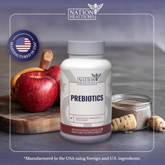 Nutrition facts panel highlighting fiber content of prebiotics.