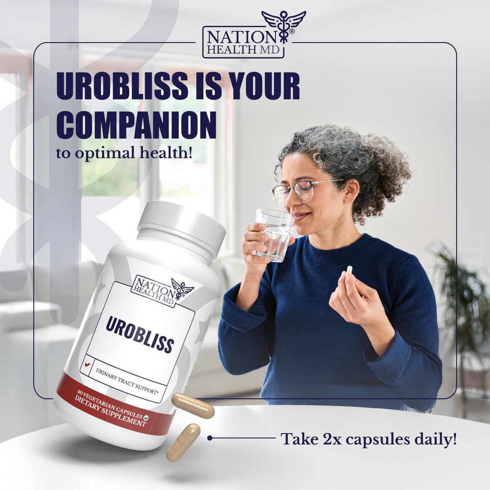NATION HEALTH MD UroBliss feminine care packaging showcasing natural ingredients