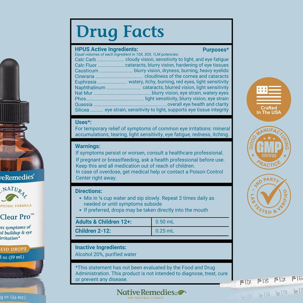 EyeClear Pro in-use bottle demonstrating measured drops for easy dosing.