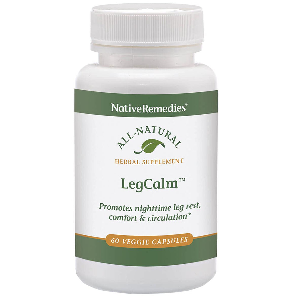 Native Remedies LegCalm bottle closed for easy nighttime use