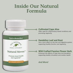 Native Remedies Natural Moves label detail highlights the full spectrum herbal blend