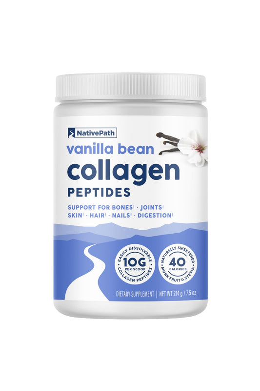 NativePath Collagen Peptides vanilla tub for daily beauty and joint support