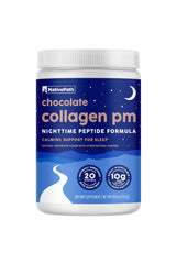 NativePath Collagen PM chocolate tub ready for nightly sleep support.